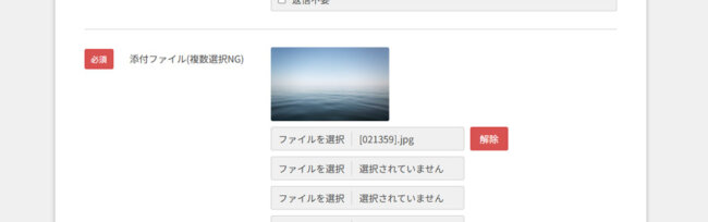ファイル選択解除のボタン