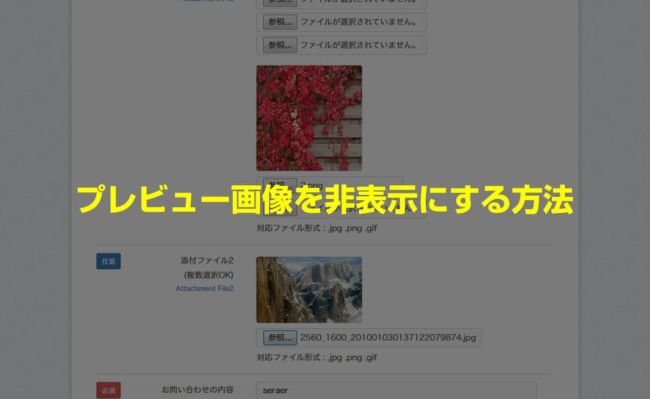 プレビュー画像を非表示